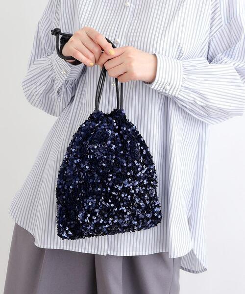grove(グローブ)の「◆スパンコール巾着ショルダー(ショルダーバッグ・レディース・ネイビー系3/グレー系3/ブラック系3・00)」の3枚目の写真