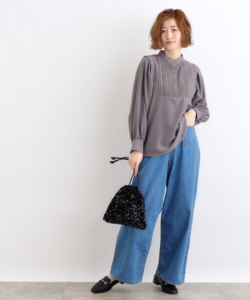 grove(グローブ)の「◆スパンコール巾着ショルダー(ショルダーバッグ・レディース・ネイビー系3/グレー系3/ブラック系3・00)」の5枚目の写真