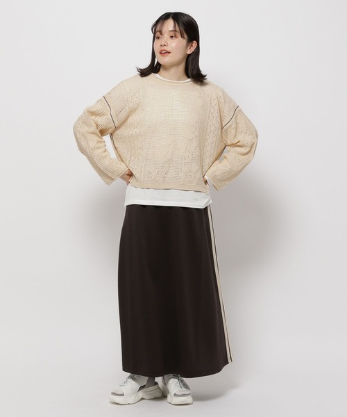niko and...（ニコアンド）の「ラメサイドラインスカート（スカート・レディース・アイボリー/ネイビー/チャコール・FREE）」の18枚目の写真