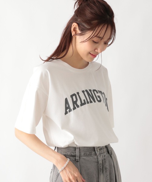 GLOBAL WORK(グローバルワーク)の「リッチクリーンプリントT/987156(Tシャツ/カットソー・レディース・スミクロ/モカ/ホワイト系4/ホワイト系5/ホワイト系6/ホワイト系7/ホワイト系8/ブラック系9/ネイビー系8/チャコール/ブラック系/ホワイト系3/ホワイト系2・MEDIUM/LARGE)」の3枚目の写真