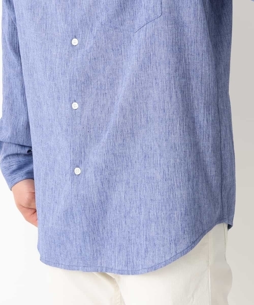 a.v.v(アーヴェヴェ)の「【リネン混】ワッシャーセミワイドバンドカラーシャツ(シャツ/ブラウス・メンズ・ブルー/ライトイエロー・48/46)」の17枚目の写真