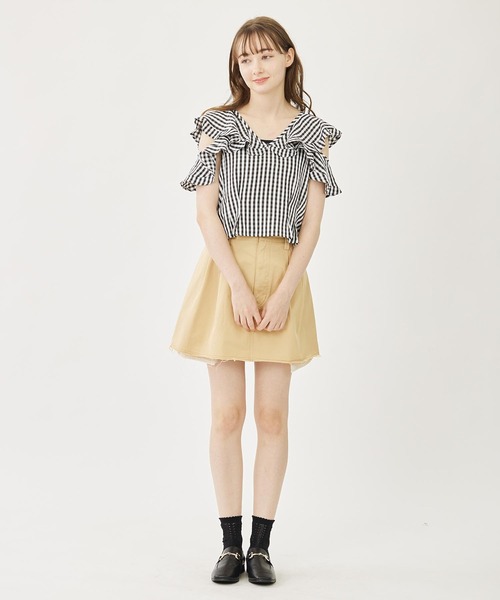 MILKFED.（ミルクフェド）の「CUT-OFF SKIRT（スカート・レディース・ネイビー/ベージュ/グレー・M/S）」の16枚目の写真