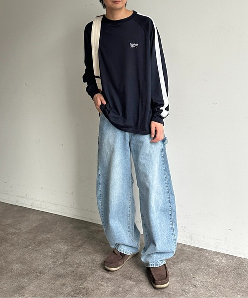 Reebok（リーボック）の「ライン切替T（Tシャツ/カットソー・メンズ・ネイビー/ホワイト/ブラック・MEDIUM/LARGE）」の18枚目の写真