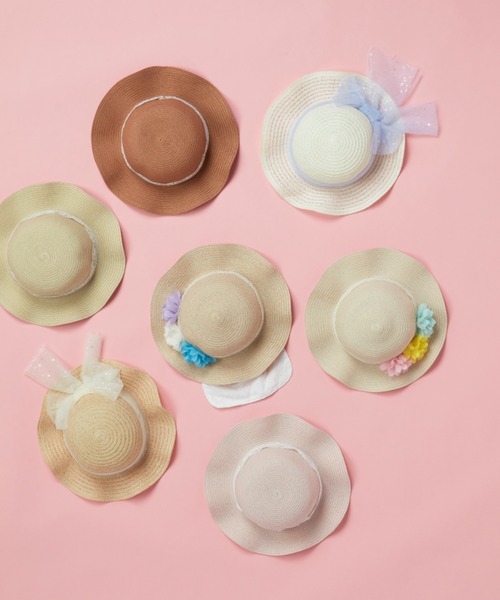 Kids Foret(キッズフォーレ)の「洗えるたためるレース付ひらひらハット・帽子(ハット・キッズ・ベージュ/ピンク/ブラウン・50/52/54/56)」の18枚目の写真