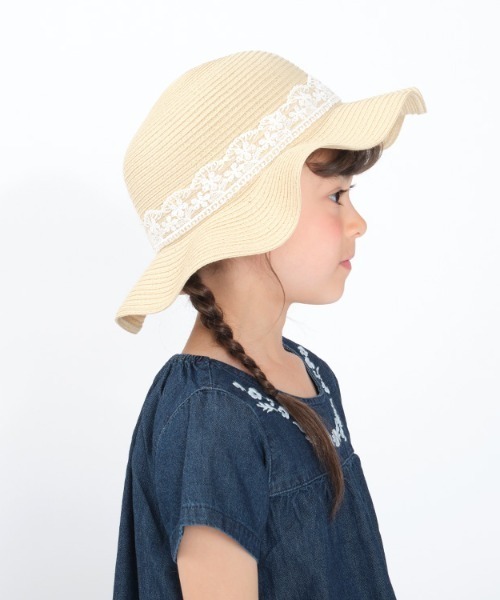 Kids Foret(キッズフォーレ)の「洗えるたためるレース付ひらひらハット・帽子(ハット・キッズ・ベージュ/ピンク/ブラウン・50/52/54/56)」の11枚目の写真