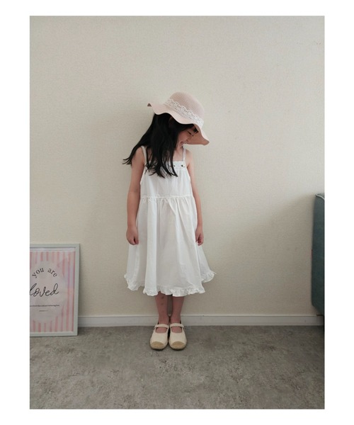 Kids Foret(キッズフォーレ)の「洗えるたためるレース付ひらひらハット・帽子(ハット・キッズ・ベージュ/ピンク/ブラウン・50/52/54/56)」の8枚目の写真