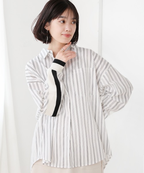 Bou Jeloud（ブージュルード）の「バックヨークテープ切替ブラウス（シャツ/ブラウス・レディース・ラベンダー/A/B/オフホワイト・38）」の4枚目の写真