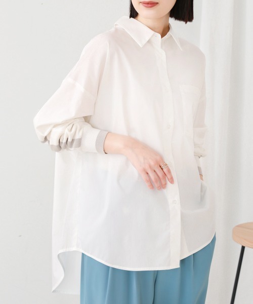 Bou Jeloud（ブージュルード）の「バックヨークテープ切替ブラウス（シャツ/ブラウス・レディース・ラベンダー/A/B/オフホワイト・38）」の8枚目の写真