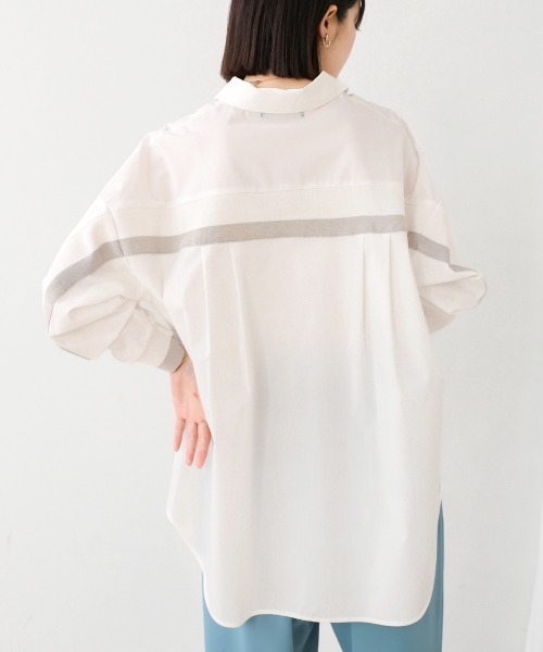 Bou Jeloud（ブージュルード）の「バックヨークテープ切替ブラウス（シャツ/ブラウス・レディース・ラベンダー/A/B/オフホワイト・38）」の12枚目の写真