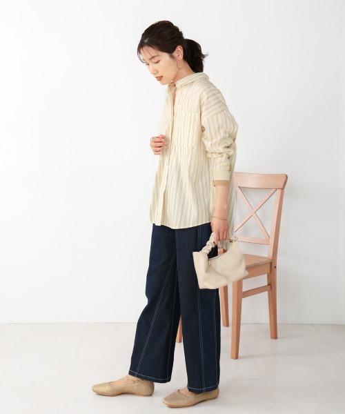 Bou Jeloud（ブージュルード）の「バックヨークテープ切替ブラウス（シャツ/ブラウス・レディース・ラベンダー/A/B/オフホワイト・38）」の22枚目の写真