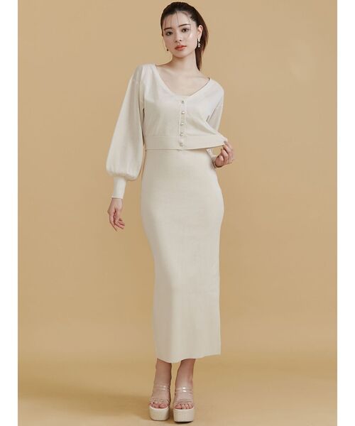 RESEXXY（リゼクシー）の「シアーカーデコンビニットワンピース（ワンピース・レディース・ブルー/ブラック/イエロー・FREE）」の16枚目の写真