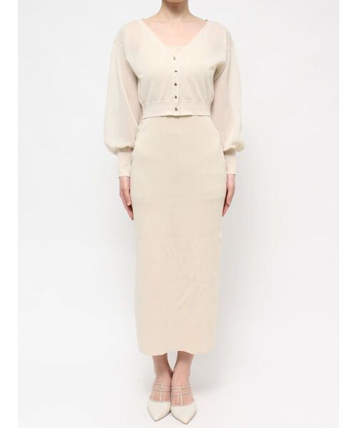 RESEXXY（リゼクシー）の「シアーカーデコンビニットワンピース（ワンピース・レディース・ブルー/ブラック/イエロー・FREE）」の6枚目の写真