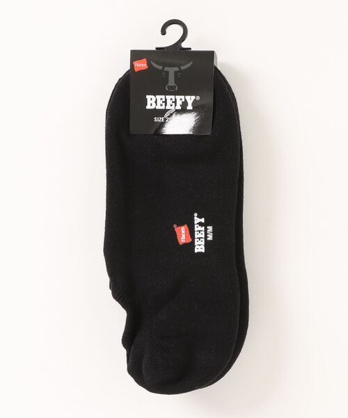 HANES(ヘインズ)の「【HANES/ヘインズ】BEEFYショート丈2Pソックス(ソックス/靴下・メンズ・ブラック/ホワイト・MEDIUM)」の2枚目の写真