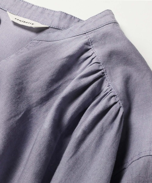 soulberry ソウルベリー コットンリネンのフードワンピース M soulberry（ソウルベリー）の「コットンリネンな、風合いワンピース