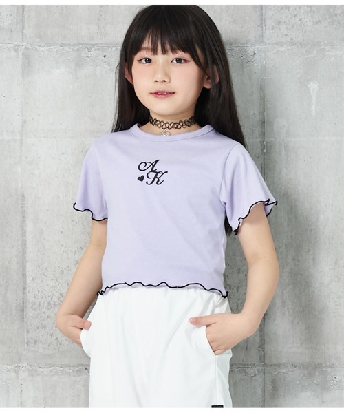 ANAP kids（アナップキッズ）の「チョーカー付シンプルメロートップス（Tシャツ/カットソー・キッズ・ブラック/ホワイト/ラベンダー・110cm/120cm/130cm）」の3枚目の写真