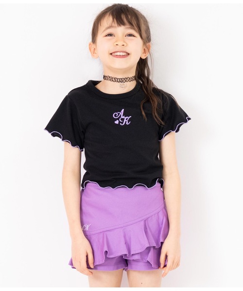 ANAP kids（アナップキッズ）の「チョーカー付シンプルメロートップス（Tシャツ/カットソー・キッズ・ブラック/ホワイト/ラベンダー・110cm/120cm/130cm）」の9枚目の写真