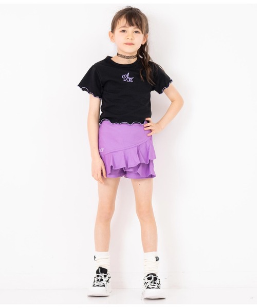 ANAP kids（アナップキッズ）の「チョーカー付シンプルメロートップス（Tシャツ/カットソー・キッズ・ブラック/ホワイト/ラベンダー・110cm/120cm/130cm）」の12枚目の写真