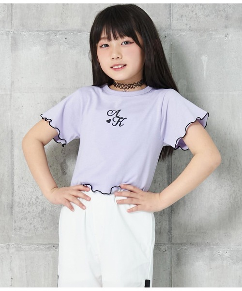 ANAP kids（アナップキッズ）の「チョーカー付シンプルメロートップス（Tシャツ/カットソー・キッズ・ブラック/ホワイト/ラベンダー・110cm/120cm/130cm）」の18枚目の写真