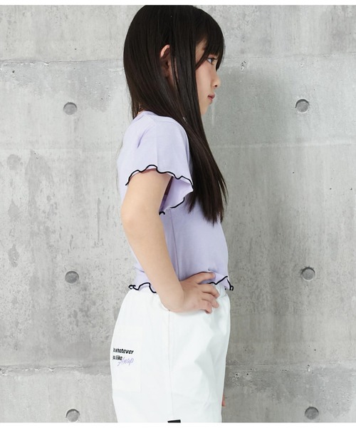 ANAP kids（アナップキッズ）の「チョーカー付シンプルメロートップス（Tシャツ/カットソー・キッズ・ブラック/ホワイト/ラベンダー・110cm/120cm/130cm）」の20枚目の写真