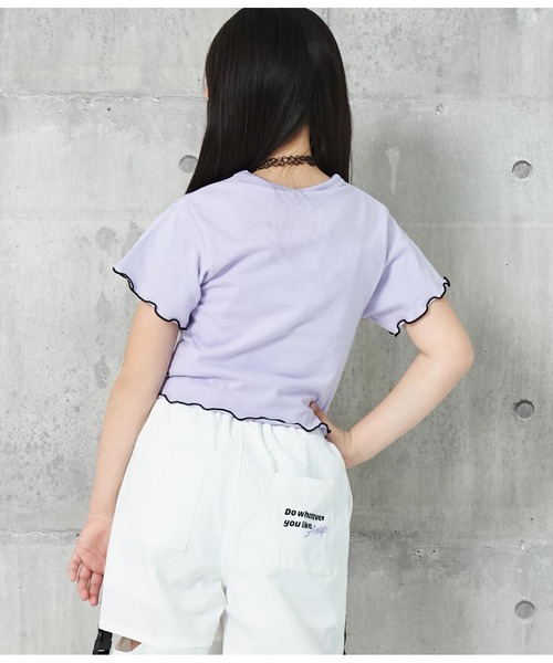 ANAP kids（アナップキッズ）の「チョーカー付シンプルメロートップス（Tシャツ/カットソー・キッズ・ブラック/ホワイト/ラベンダー・110cm/120cm/130cm）」の21枚目の写真