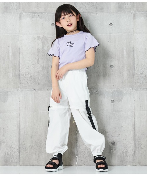ANAP kids（アナップキッズ）の「チョーカー付シンプルメロートップス（Tシャツ/カットソー・キッズ・ブラック/ホワイト/ラベンダー・110cm/120cm/130cm）」の22枚目の写真