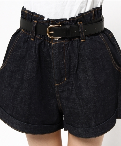 one after another NICE CLAUP（ワンアフターアナザーナイスクラップ）の「【ナイスクラップ】ハイウェストショートパンツ（その他パンツ・レディース・キャメル/カーキ/インディゴブルー・FREE）」の12枚目の写真