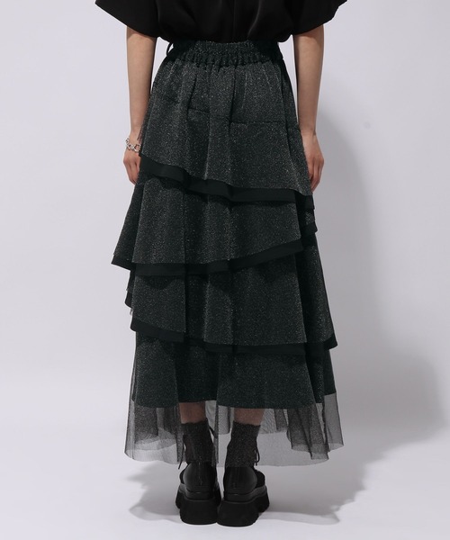HARE（ハレ）の「ラメシアーミックスティアードスカート(HARE)（スカート・レディース・ブラック/グレー・FREE）」の17枚目の写真