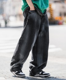 ウォッシュ バルーンシルエット デニムパンツ