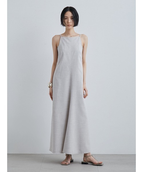 MIESROHE（ミースロエ）の「ﾘﾈﾝ見えﾊﾞｯｸｵｰﾌﾟﾝｻﾏｰﾜﾝﾋﾟｰｽ（ワンピース 