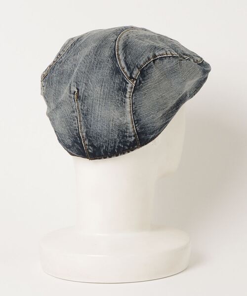 XU(エックスユー)の「ストリートファッション XU エックスユー denim punching cap 2 デニムキャップ ハンチング帽 ブリーチデニムキャップ グランジ風キャップ 韓国ファッション Y2Kファッション(ハンチング/ベレー帽・メンズ・ブルー・ONE SIZE)」の4枚目の写真
