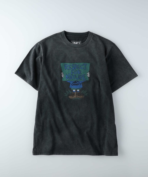 CAMP7(キャンプセブン)の「【CAMP7】レトロプリント半袖Tシャツ(Tシャツ/カットソー・メンズ・ホワイト×ブルー/ケリーグリーン/ブラック×ブルー/オレンジ/ブラック/ホワイト/その他9/その他7/その他1/その他3/その他5/その他11・M/L/XL/XX-LARGE/XXL)」の4枚目の写真