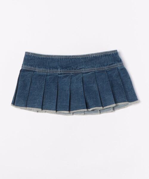 ANNA SUI NYC（アナ スイ エヌ ワイ シー）の「ANNA SUI NYC レイヤードデニムスーパーショートプリーツスカート（スカート・レディース・ブルー/ライトブルー・FREE）」の3枚目の写真