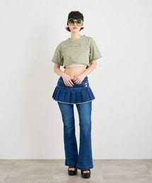 ANNA SUI NYC | ANNA SUI NYC レイヤードデニムスーパーショートプリーツスカート(スカート)