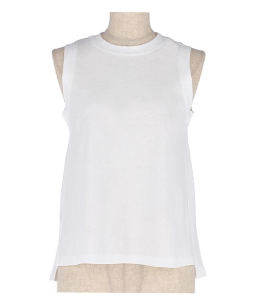 coca（coca）（コカ）の「アメスリAラインスリットタンク（タンクトップ・レディース・ホワイト/チャコール/イエロー/ブラック/ライトピンク/ライトグレー・M/L/S）」の7枚目の写真