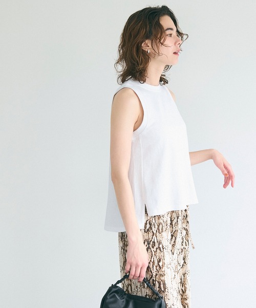 coca（coca）（コカ）の「アメスリAラインスリットタンク（タンクトップ・レディース・ホワイト/チャコール/イエロー/ブラック/ライトピンク/ライトグレー・M/L/S）」の18枚目の写真