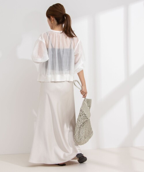 NOLLEY’S（ノーリーズ）の「ウォッシャブルサテンバイヤスフレアスカート（スカート・レディース・キナリ/ブラック・38/36）」の9枚目の写真