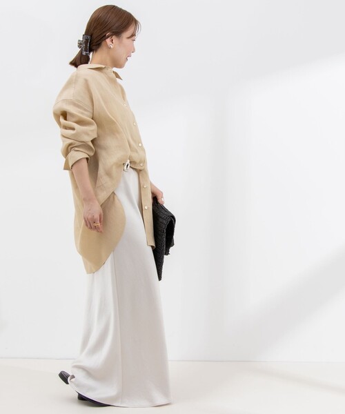 NOLLEY’S（ノーリーズ）の「ウォッシャブルサテンバイヤスフレアスカート（スカート・レディース・キナリ/ブラック・38/36）」の13枚目の写真