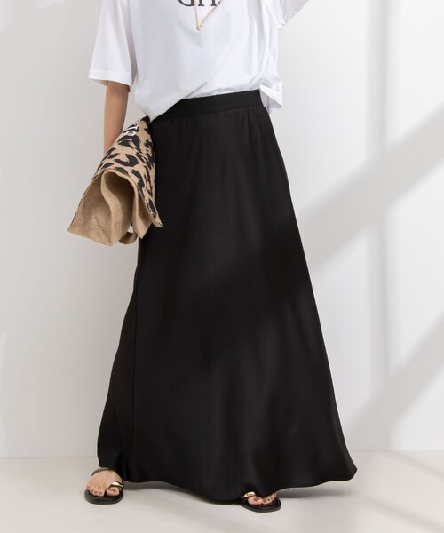 NOLLEY’S（ノーリーズ）の「ウォッシャブルサテンバイヤスフレアスカート（スカート・レディース・キナリ/ブラック・38/36）」の18枚目の写真