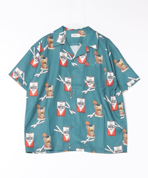 JUGLANS(ユグランス)の「ATELANE シガレット総柄オープンシャツ(シャツ/ブラウス・メンズ・ブルー/ブラック・M/L)」の2枚目の写真