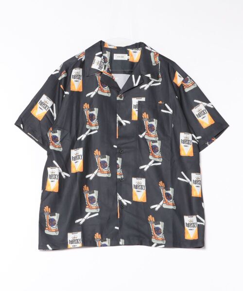 JUGLANS(ユグランス)の「ATELANE シガレット総柄オープンシャツ(シャツ/ブラウス・メンズ・ブルー/ブラック・M/L)」の1枚目の写真