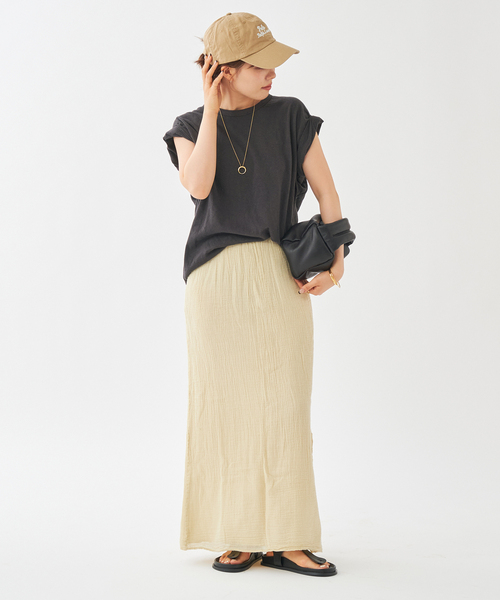 半額セール!【Plage】プラージュ リネントップス セール】《追加》LINEN COTTON Tシャツ（Tシャツ/カットソー）｜Plage