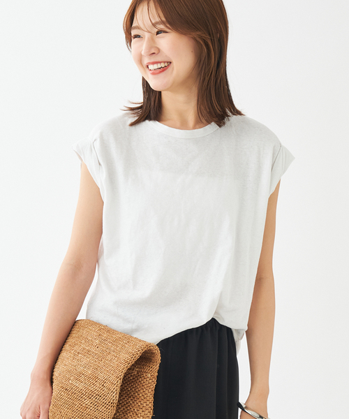 Plage LINEN COTTON Tシャツ　プラージュ セール】《追加》LINEN COTTON Tシャツ（Tシャツ/カットソー