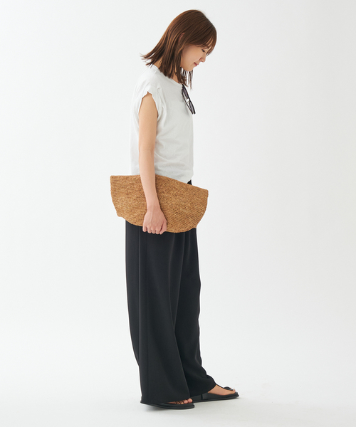 plage(プラージュ)の「《追加》LINEN COTTON Tシャツ(Tシャツ/カットソー・レディース・チャコールグレー/ホワイト/ベージュ・FREE)」の5枚目の写真