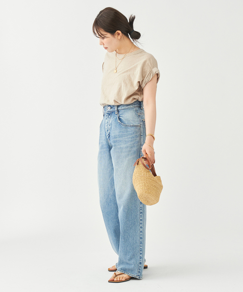 plage(プラージュ)の「《追加》LINEN COTTON Tシャツ(Tシャツ/カットソー・レディース・チャコールグレー/ホワイト/ベージュ・FREE)」の12枚目の写真