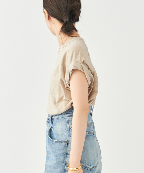 plage(プラージュ)の「《追加》LINEN COTTON Tシャツ(Tシャツ/カットソー・レディース・チャコールグレー/ホワイト/ベージュ・FREE)」の13枚目の写真