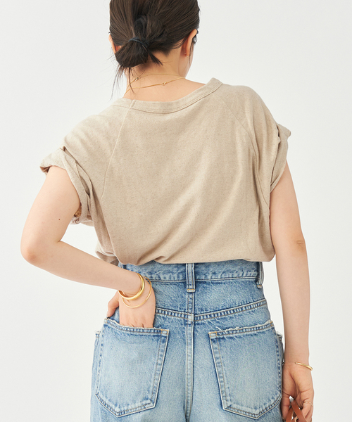 plage(プラージュ)の「《追加》LINEN COTTON Tシャツ(Tシャツ/カットソー・レディース・チャコールグレー/ホワイト/ベージュ・FREE)」の14枚目の写真