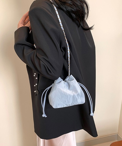セール】巾着型チェーンミニショルダーバッグ（ショルダーバッグ