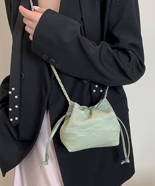 セール】巾着型チェーンミニショルダーバッグ（ショルダーバッグ