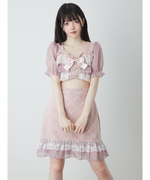 Ank Rouge（アンクルージュ）の「フリルモノグラムワンピース