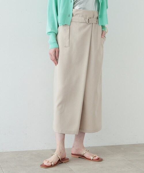 GALLEST(ギャレスト)の「◆ストレートラップスカート(スカート・レディース・ベージュ/ブラック/ブルー・36/38/40)」の1枚目の写真